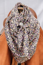 Load image into Gallery viewer, Purple Peach Yellow Field Floral Wild Rag