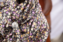 Load image into Gallery viewer, Purple Peach Yellow Field Floral Wild Rag