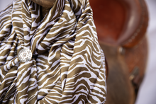 Load image into Gallery viewer, Olive Zebra Wild Rag