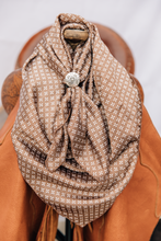 Load image into Gallery viewer, Brown Tan Square Repeat Wild Rag