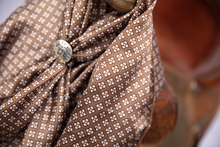 Load image into Gallery viewer, Brown Tan Square Repeat Wild Rag
