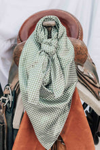 Load image into Gallery viewer, Olive Green Repeating Pattern Wild Rag
