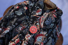 Load image into Gallery viewer, Black Filigree Paisley Wild Rag