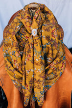 Load image into Gallery viewer, Mustard Blue Coral Floral Wild Rag