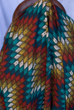 Load image into Gallery viewer, Burnt Orange Turquoise Diamonds Wild Rag