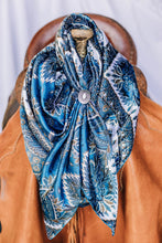 Load image into Gallery viewer, Teal Blue Medallion Wild Rag