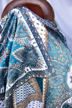 Load image into Gallery viewer, Teal Blue Medallion Wild Rag