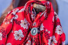 Load image into Gallery viewer, Red and White Floral Wild Rag