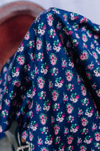 Load image into Gallery viewer, Navy Pink Floral Bouquet Wild Rag