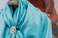 Load image into Gallery viewer, Turquoise Tiny Polka Dot Wild Rag