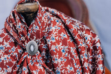 Load image into Gallery viewer, Maroon Blue Floral Wild Rag