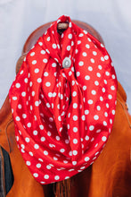 Load image into Gallery viewer, Red Penny Polka Dot Wild Rag