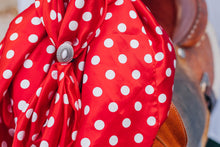 Load image into Gallery viewer, Red Penny Polka Dot Wild Rag
