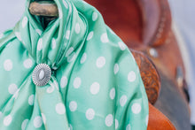 Load image into Gallery viewer, Mint Green Penny Polka Dot Wild Rag