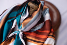 Load image into Gallery viewer, Blue Brown Copper Stripe Wild Rag