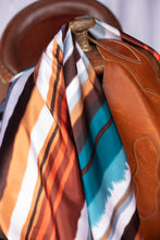 Load image into Gallery viewer, Blue Brown Copper Stripe Wild Rag