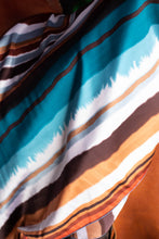 Load image into Gallery viewer, Blue Brown Copper Stripe Wild Rag