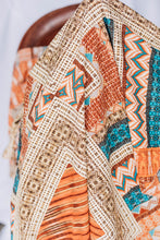 Load image into Gallery viewer, Coral Orange Turquoise Aztec Wild Rag