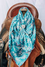 Load image into Gallery viewer, Turquoise Floral Wild Rag