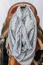 Load image into Gallery viewer, Silver Pencil Polka Dot Wild Rag