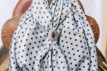 Load image into Gallery viewer, Silver Pencil Polka Dot Wild Rag