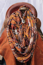 Load image into Gallery viewer, Brown and Orange Snake Skin Wild Rag