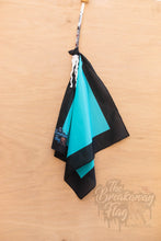 Load image into Gallery viewer, Turquoise Black Square Breakaway Flag (College/Open/Pro)