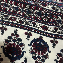 Load image into Gallery viewer, Navy Burgundy Motif Wild Rag