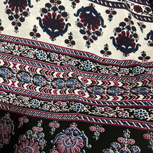 Load image into Gallery viewer, Navy Burgundy Motif Wild Rag