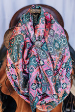 Load image into Gallery viewer, Pink and Blue Aztec Wild Rag