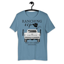 Load image into Gallery viewer, Ranching Tip New Guy Rides Shotgun Western Graphic T-Shirt