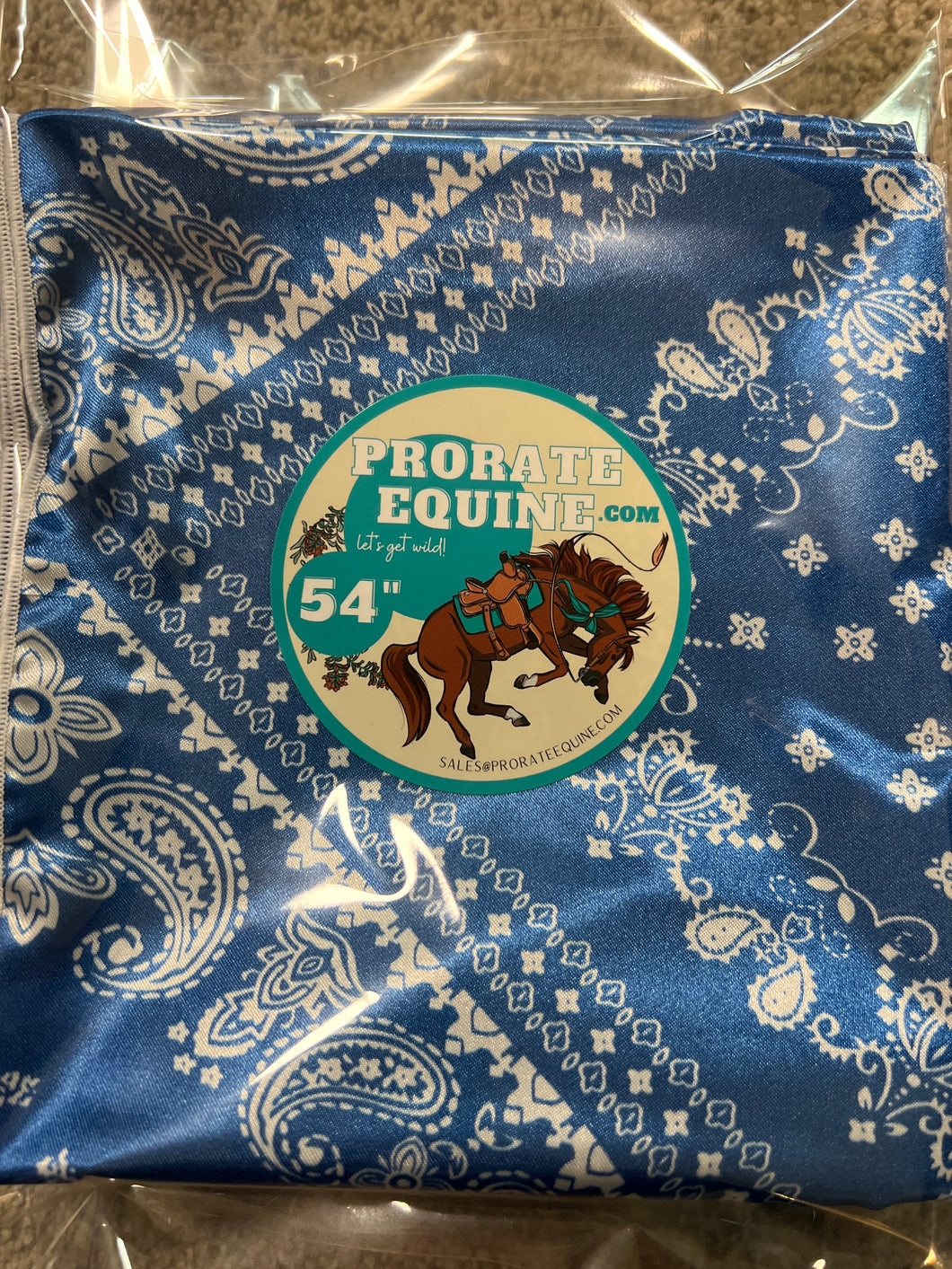 Blue Paisley Squares Wild Rag