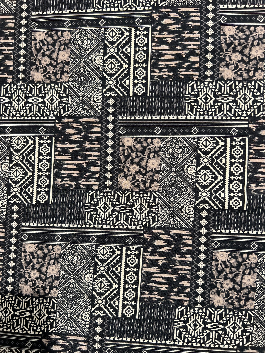 Neutral Aztec Floral Wild Rag