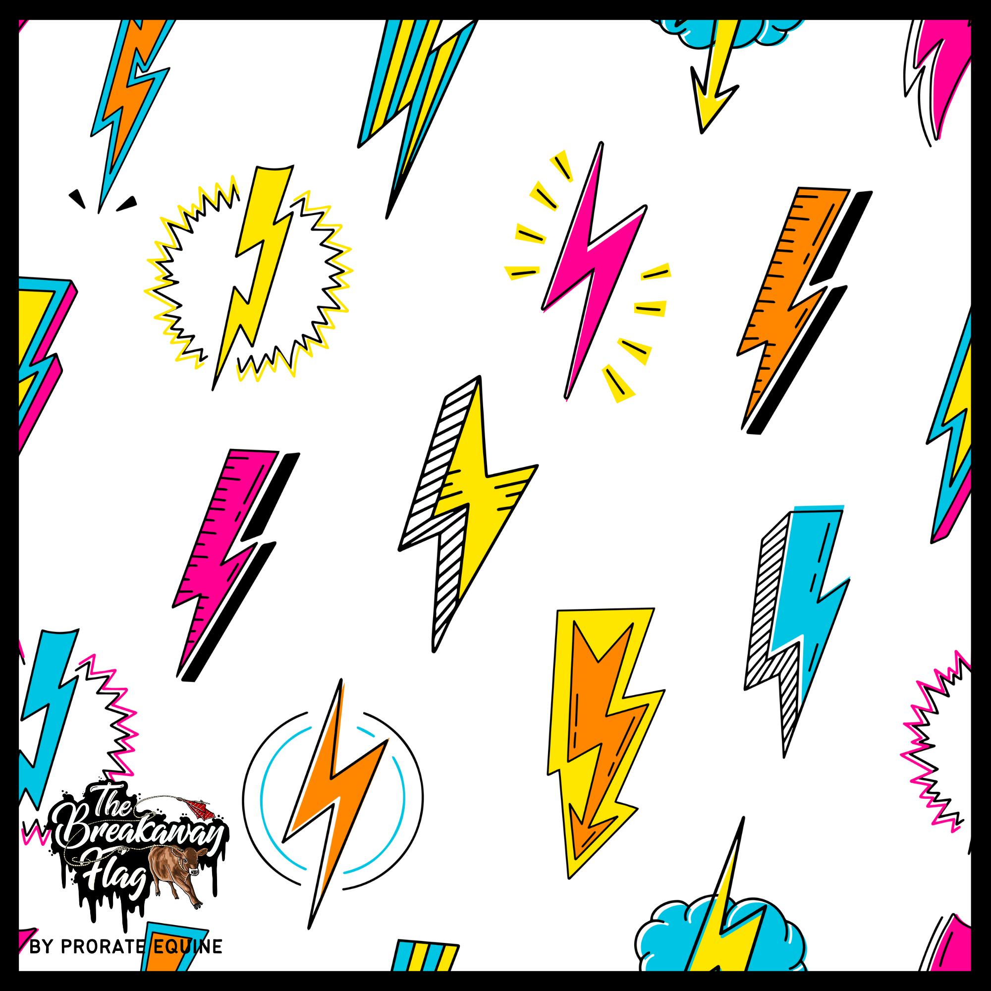 Multicolor Lightening Breakaway Flag (College/Open/Pro) – ProRate Equine