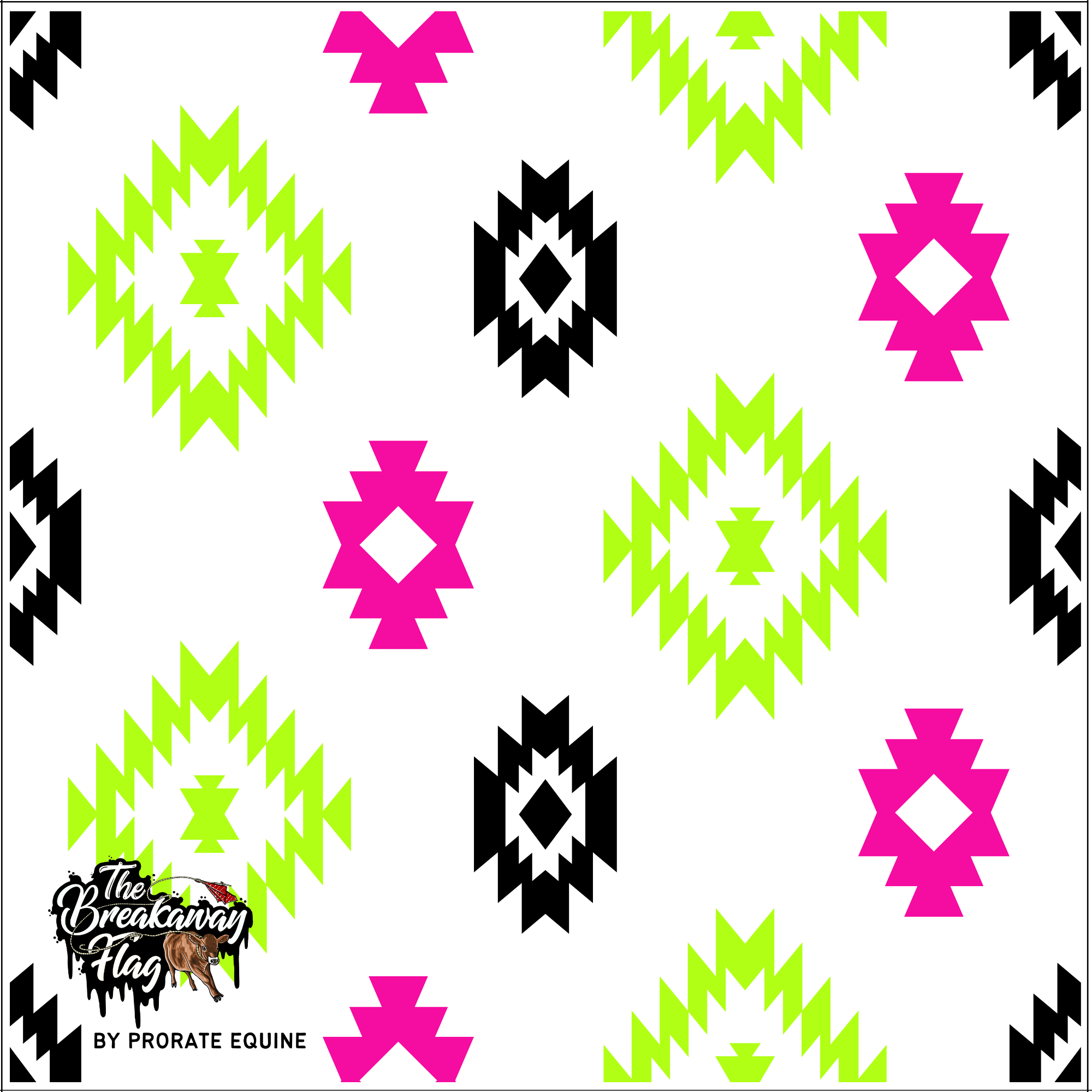 Lime Pink Aztec Breakaway Flag (College/Open/Pro) – ProRate Equine