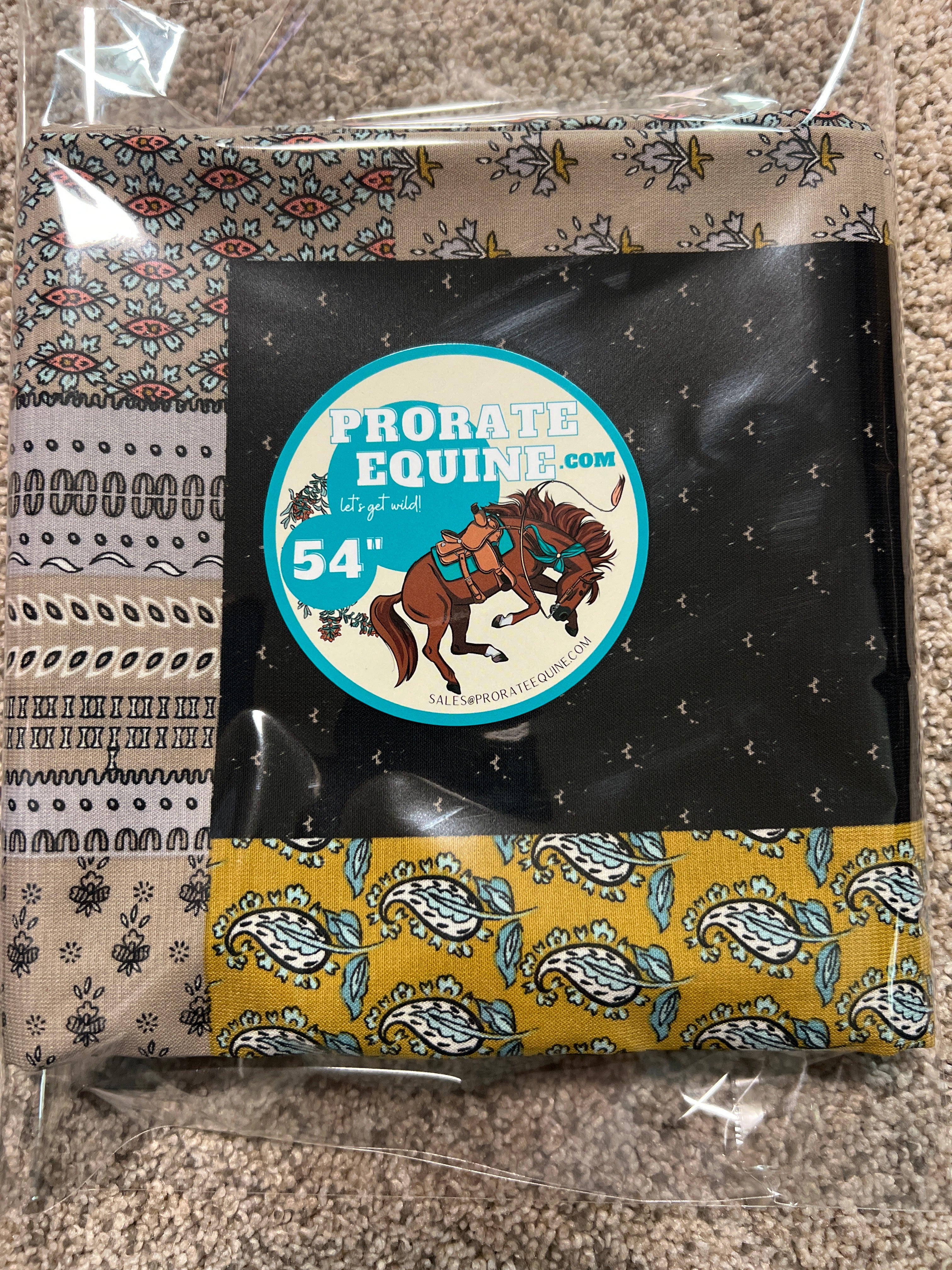 Mustard Tan Paisley Squares – ProRate Equine