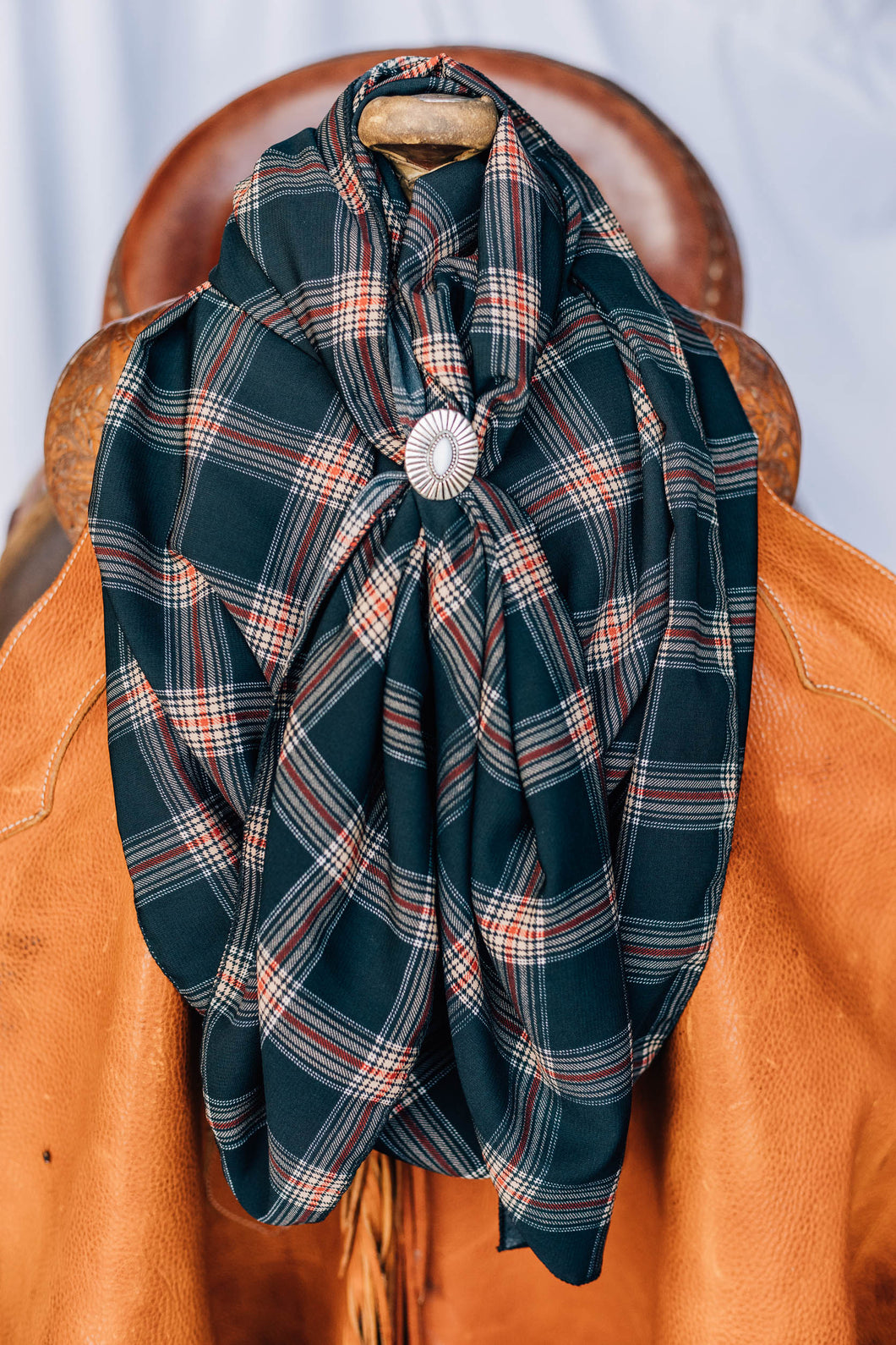 Black Red Plaid Wild Rag