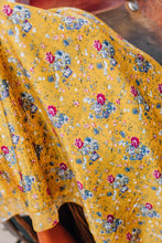 Load image into Gallery viewer, Gold Burgundy Blue Floral Wild Rag
