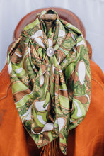 Load image into Gallery viewer, Green Brown Swirl Floral Wild Rag
