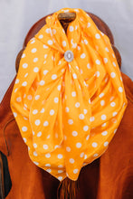 Load image into Gallery viewer, Orange Yellow Sunshine Penny Polka Dot Wild Rag
