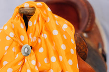 Load image into Gallery viewer, Orange Yellow Sunshine Penny Polka Dot Wild Rag
