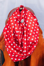 Load image into Gallery viewer, Red Penny Polka Dot Wild Rag
