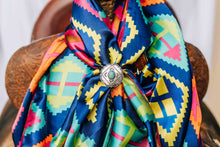 Load image into Gallery viewer, Green Turquoise Stone Aztec Wild Rag Slide / Hair Tie / Scarf Slide
