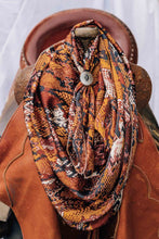 Load image into Gallery viewer, Brown and Orange Snake Skin Wild Rag
