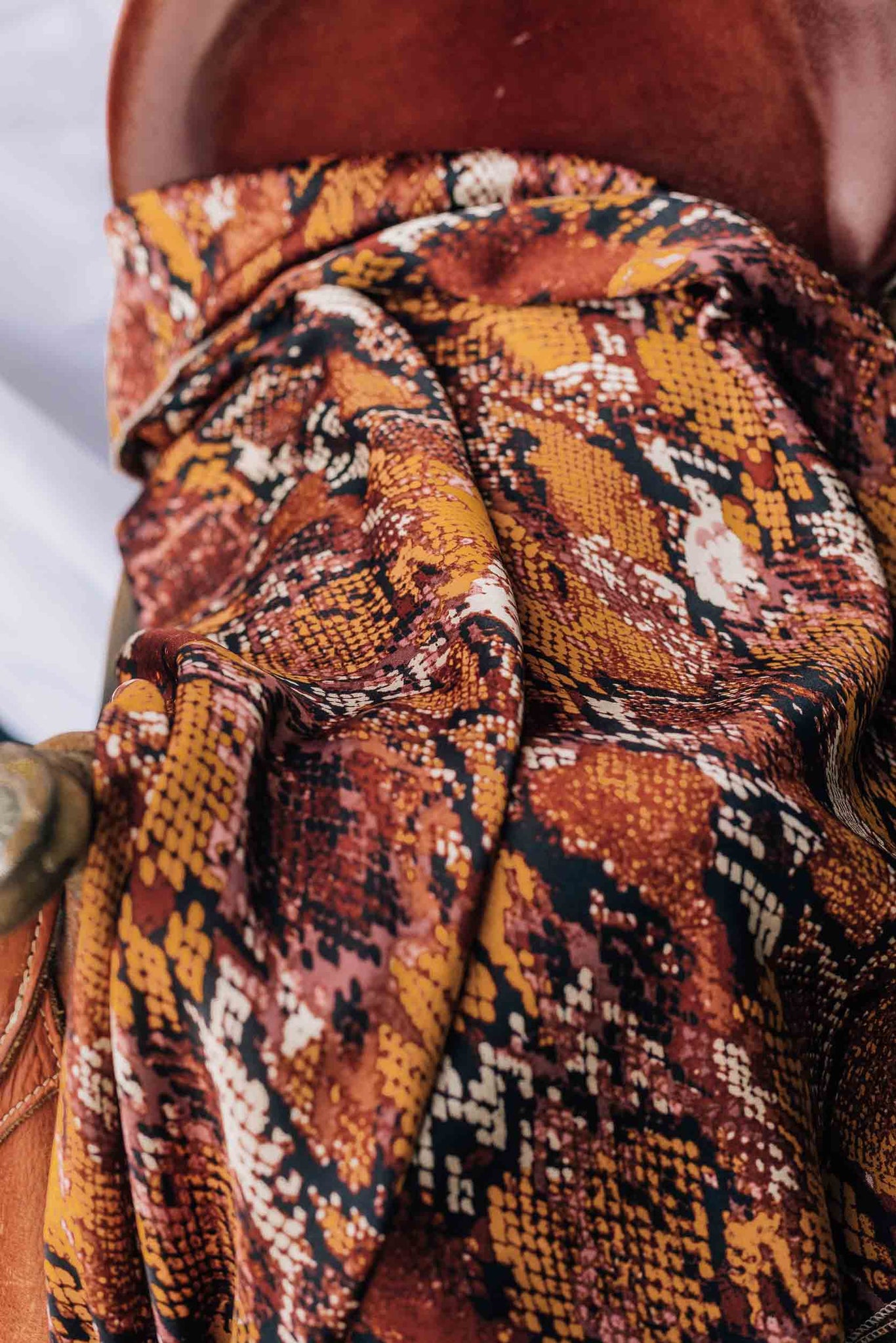Skins Rag Brown and Orange Snake Skin Wild Rag – ProRate Equine