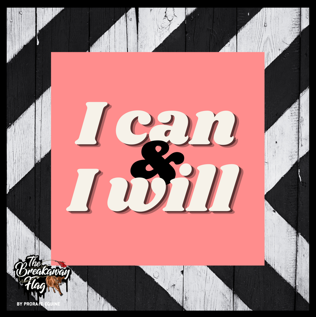 I Can & Will - Black Breakaway Flag (College/Open/Pro)