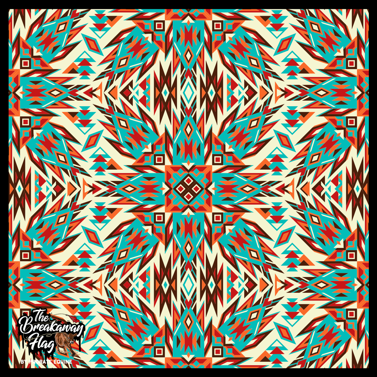 Aztec Turquoise Orange Breakaway Flag (College/Open/Pro) – ProRate Equine