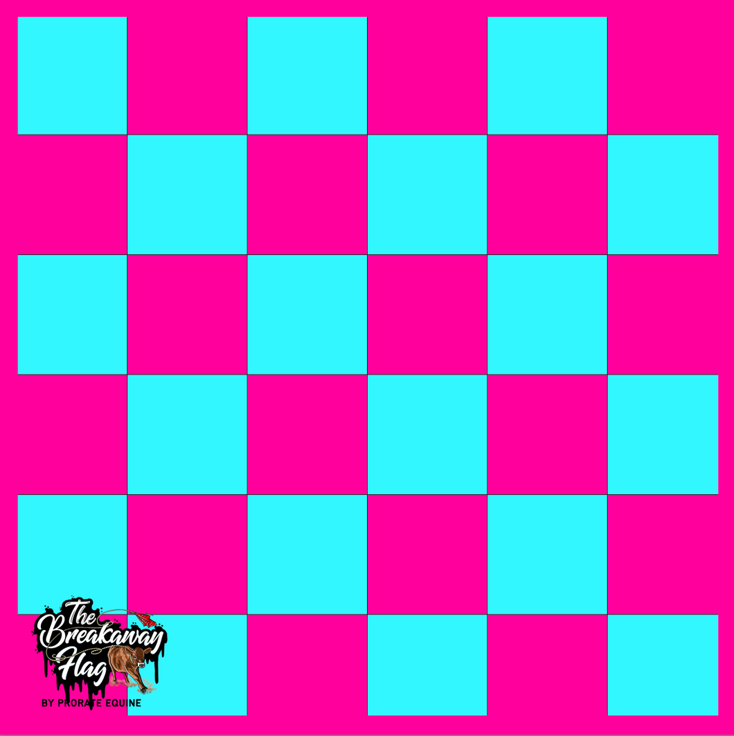 Checkered Pink Blue Breakaway Flag (College/Open/Pro)