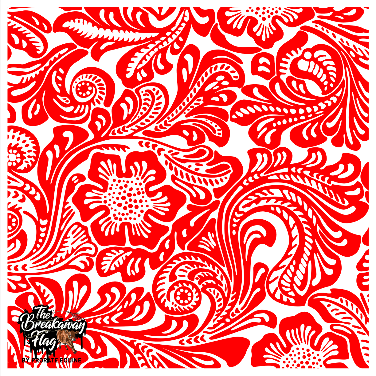 Tooled Floral Red Breakaway Flag (College/Open/Pro) – ProRate Equine
