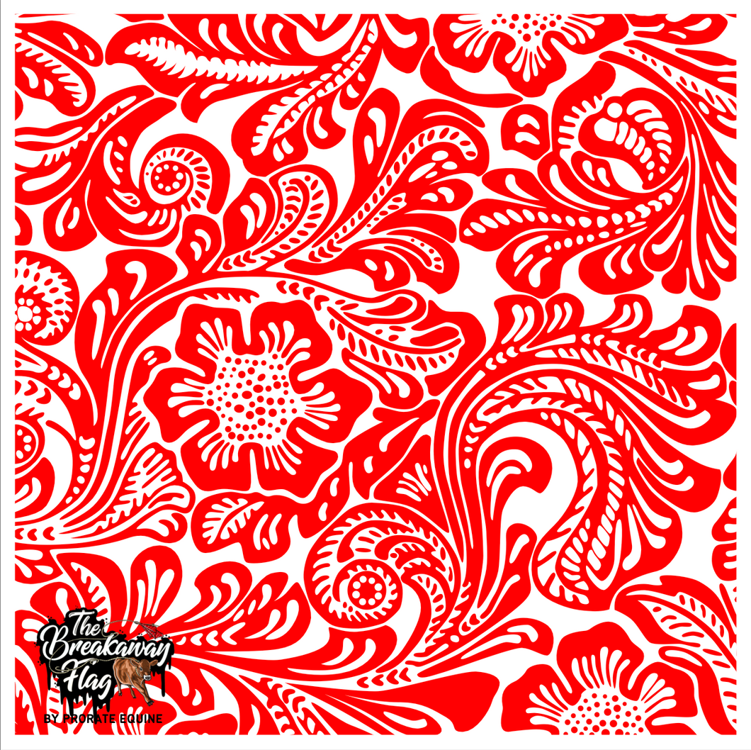 Tooled Floral Red Breakaway Flag (College/Open/Pro)